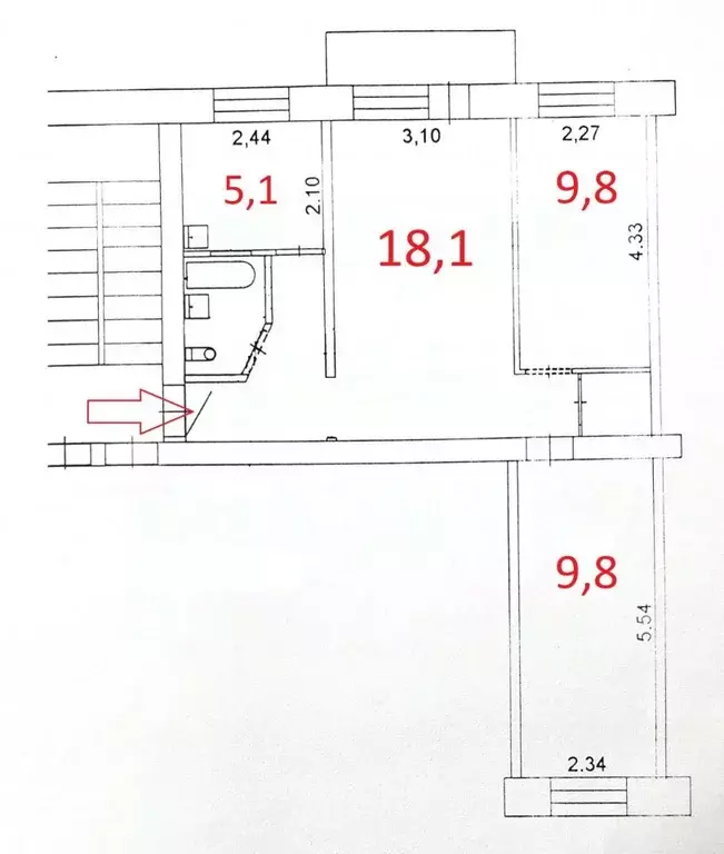 3-к кв. Пермский край, пос. Звездный ул. Ленина, 2 (55.6 м) - Фото 2