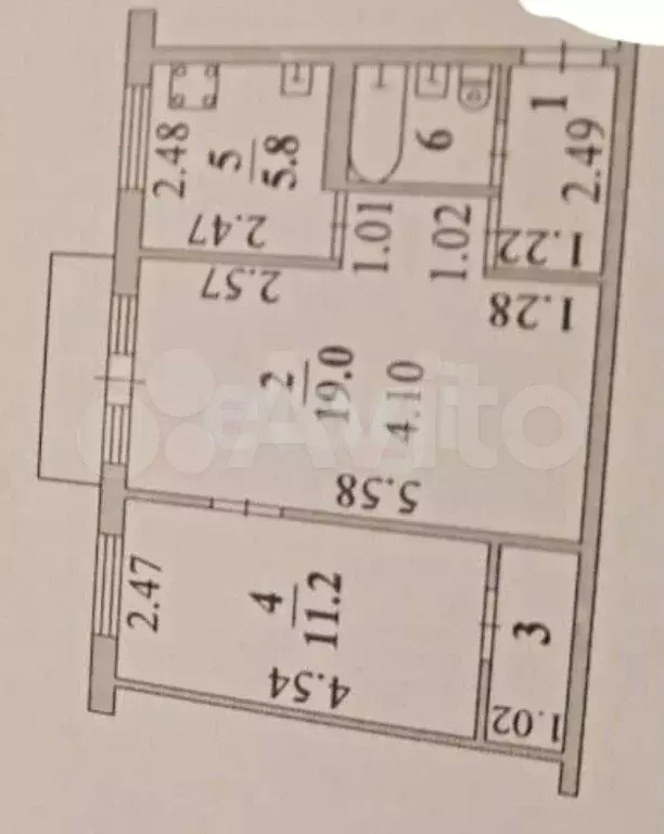 2-к. квартира, 46 м, 5/5 эт. - Фото 0