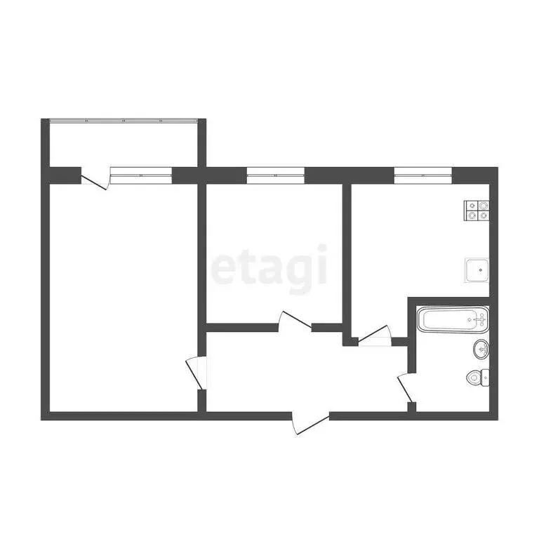 2-комнатная квартира: Тюмень, Ткацкий проезд, 18 (37 м) - Фото 1