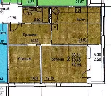 2-к. квартира, 73 м, 2/7 эт. - Фото 0