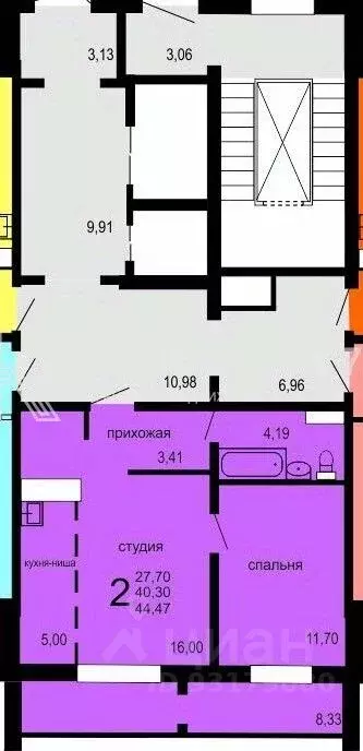 2-к кв. Челябинская область, Челябинск просп. Краснопольский, 48А ... - Фото 2