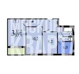 3-комнатная квартира: Королёв, улица Горького, 6А (49.1 м) - Фото 2