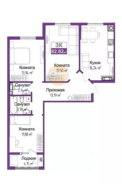 3-к кв. Крым, Симферополь ул. Батурина, 107 (82.82 м) - Фото 0