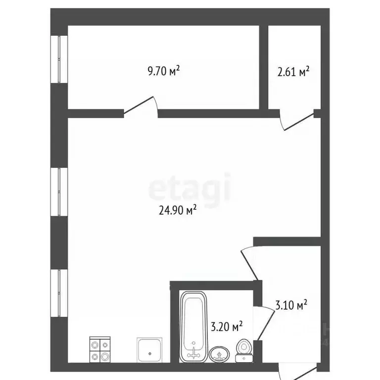 2-к кв. Тюменская область, Тюмень Рижская ул., 72 (42.9 м) - Фото 2