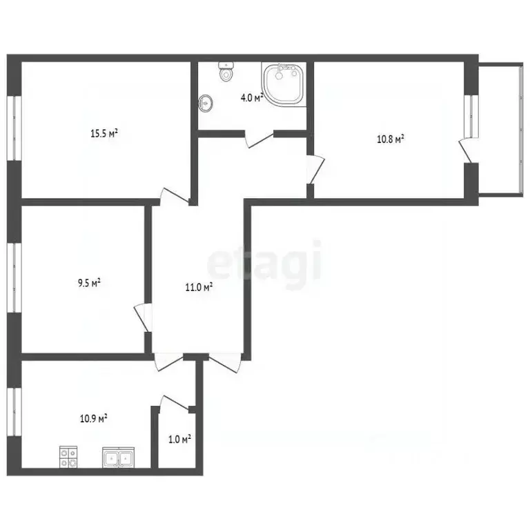 3-к кв. Нижегородская область, Городец ул. Мелиораторов, 8 (63.0 м) - Фото 2