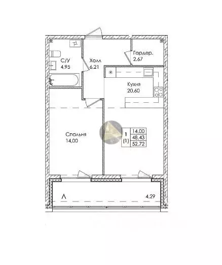 1-к кв. Санкт-Петербург, Санкт-Петербург, Сестрорецк Авиационная ул., ... - Фото 2