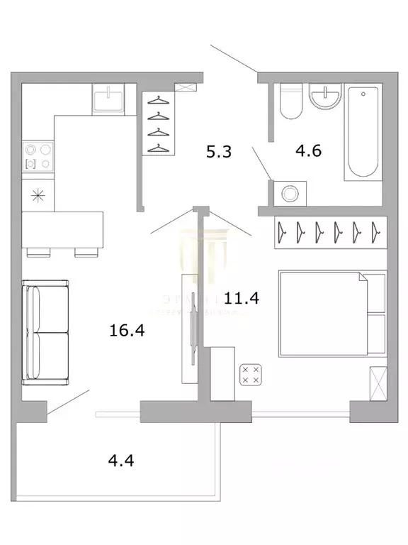 1-к кв. Санкт-Петербург Бокситогорская ул., 33 (37.7 м) - Фото 1