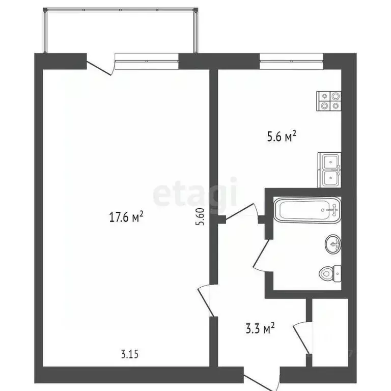 1-к кв. Крым, Симферополь ул. 1-й Конной армии (31.0 м) - Фото 0