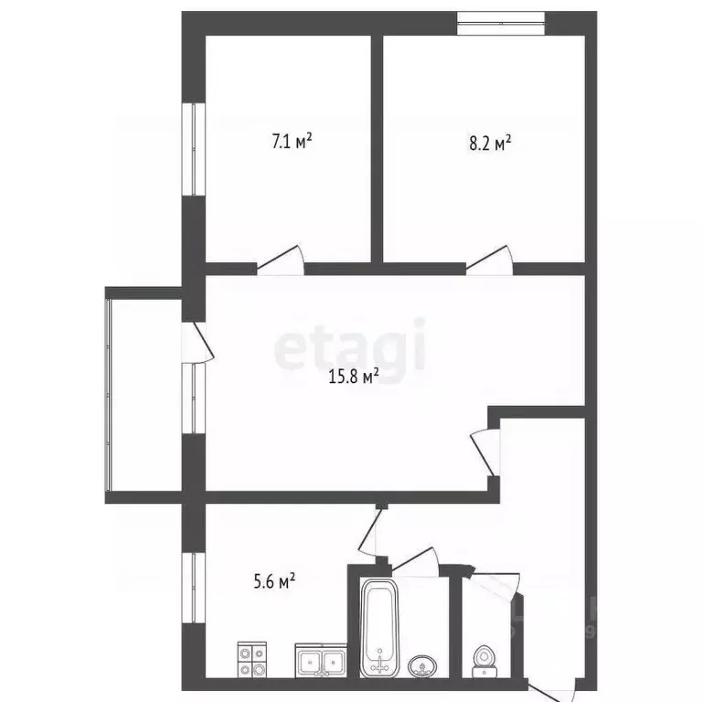 3-к кв. Камчатский край, Петропавловск-Камчатский просп. Циолковского, ... - Фото 2