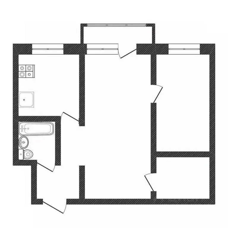 2-к кв. Нижегородская область, Дзержинск просп. Чкалова, 47 (42.5 м) - Фото 2