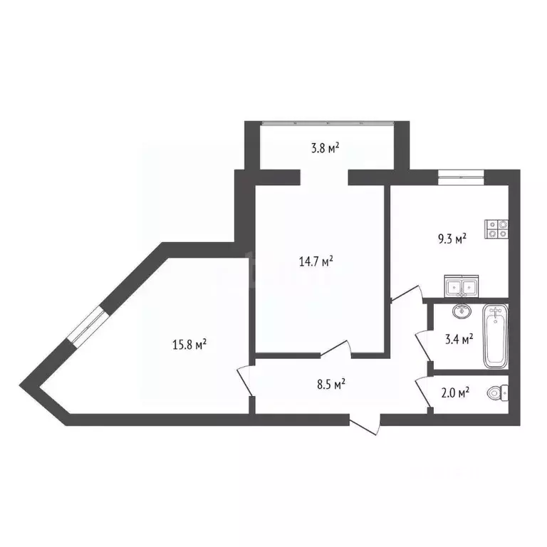 2-к кв. Ярославская область, Ярославль Тутаевское ш., 72к2 (54.0 м) - Фото 2