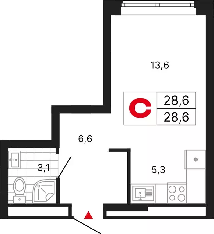 Квартира-студия: Москва, ЖК Бестселлер (28.6 м) - Фото 1