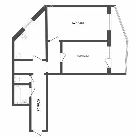 2-комнатная квартира: Улан-Удэ, улица Борсоева, 77 (51 м) - Фото 0