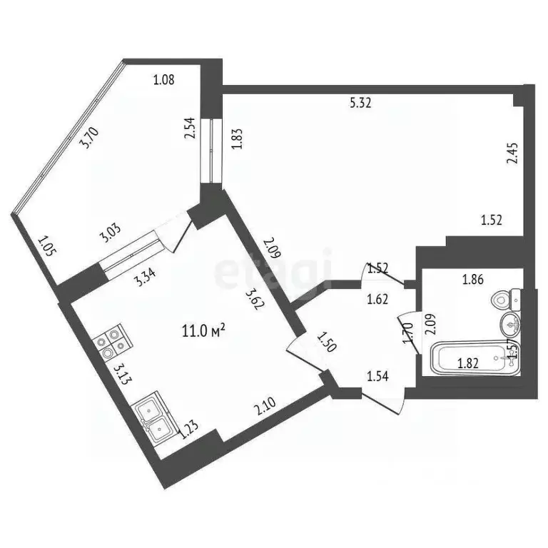 1-к кв. Мордовия, Саранск Волгоградская ул., 62 (35.3 м) - Фото 1