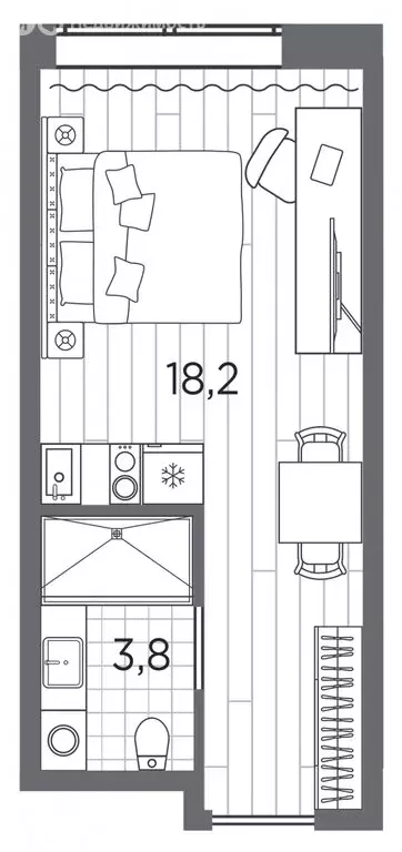 Квартира-студия: Санкт-Петербург, проспект Стачек, 62Б (22 м) - Фото 0