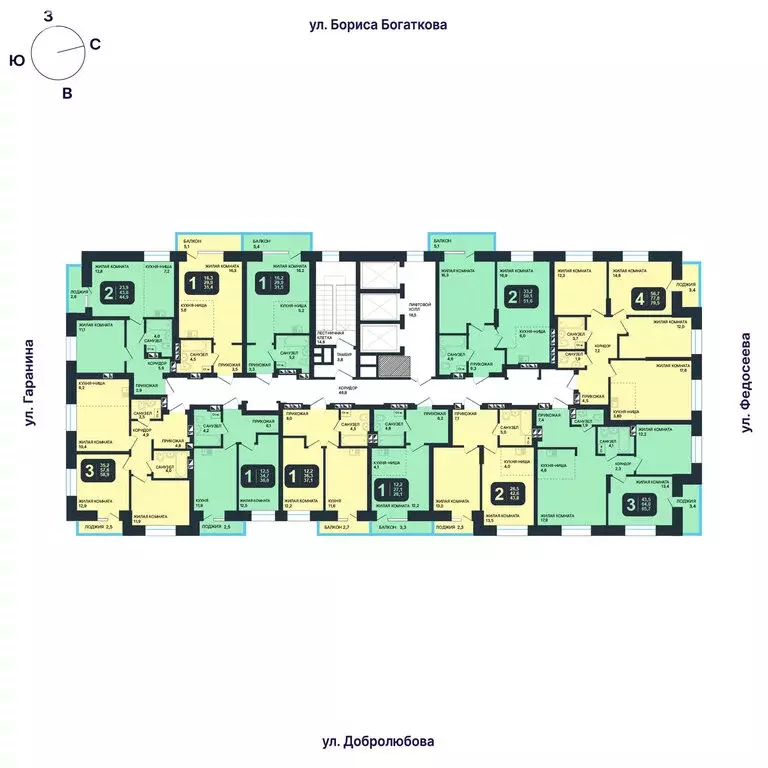 4-комнатная квартира: Новосибирск, улица Гаранина, 33/6 (79.5 м) - Фото 1