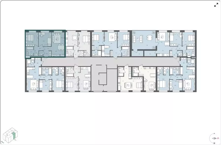 3-комнатная квартира: село Перхушково, микрорайон Равновесие (57.7 м) - Фото 2