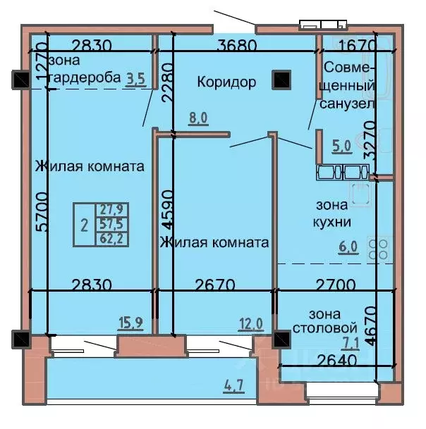 2-к кв. Хакасия, Абакан ул. Ленинского Комсомола, 24/1 (59.9 м) - Фото 0