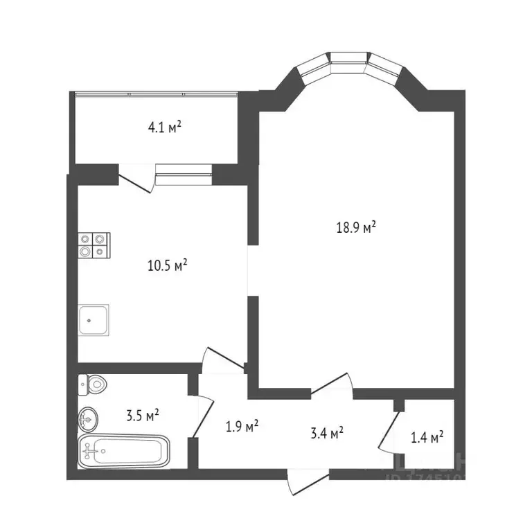1-к кв. Москва ул. Москворечье, 4к6 (43.6 м) - Фото 2