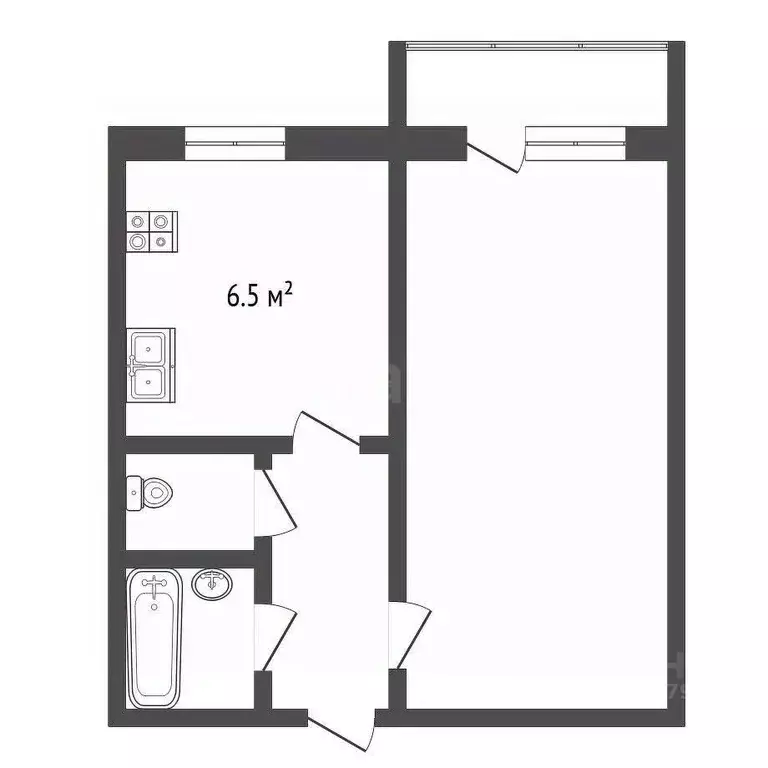 1-к кв. Белгородская область, Шебекино Рабочая ул., 2 (40.8 м) - Фото 2
