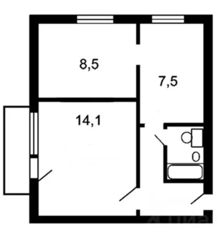 2-к кв. Москва Звездный бул., 10 (38.2 м) - Фото 1