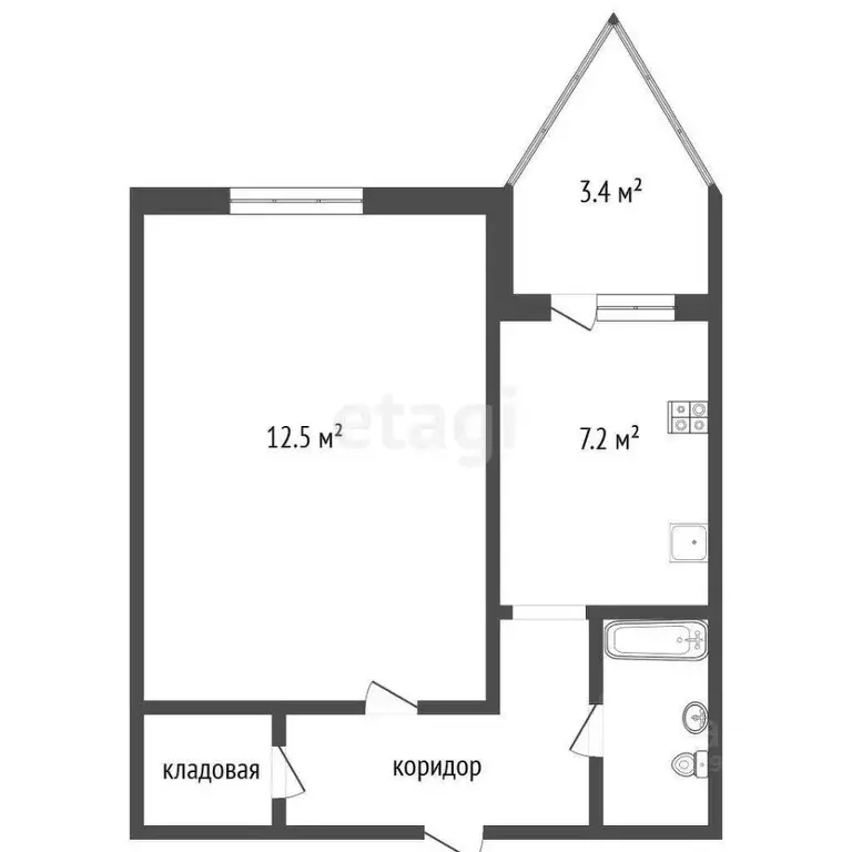 1-к кв. Крым, Ялта ул. Горького, 36 (32.6 м) - Фото 1