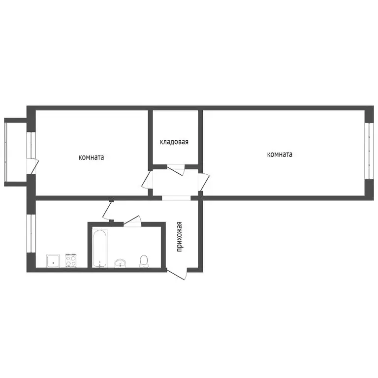 2-комнатная квартира: Тобольск, 4-й микрорайон, 31А (45 м) - Фото 1