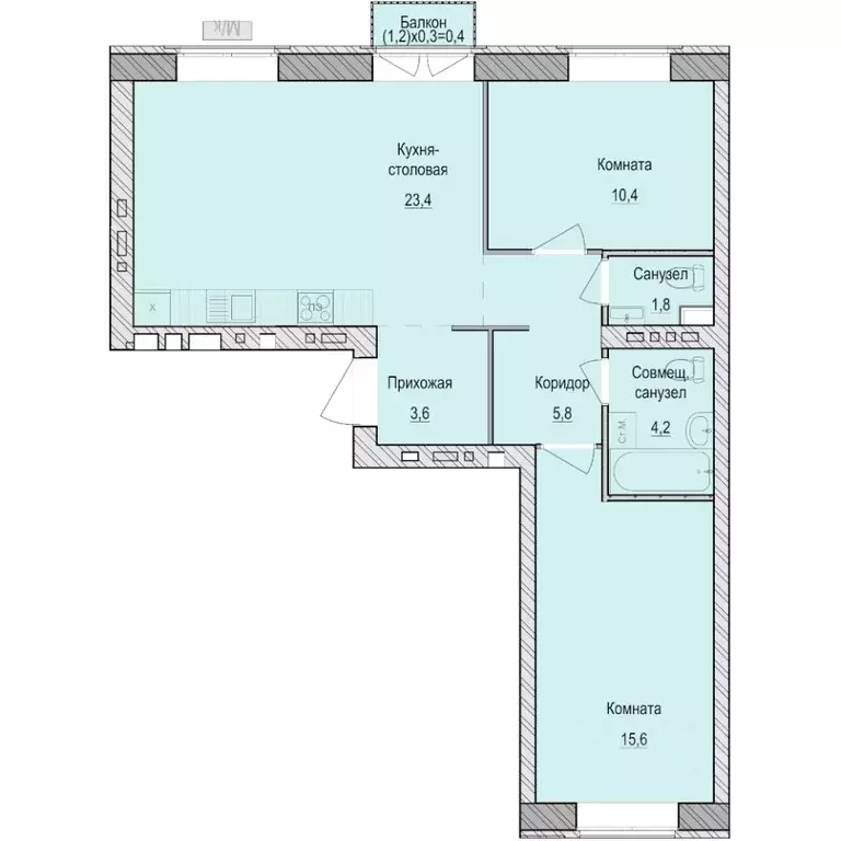 2-к кв. Удмуртия, Завьяловский район, с. Первомайский Санвилл жилой ... - Фото 0