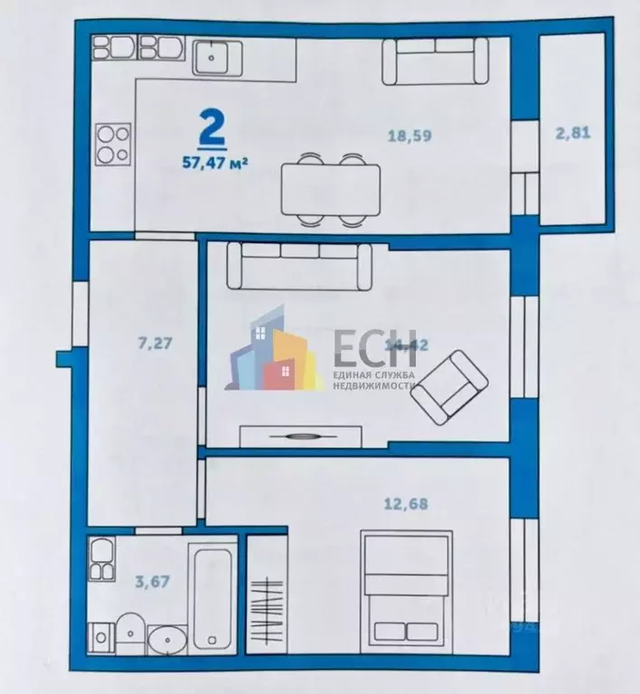 3-к кв. Тульская область, Тула городской округ, пос. Петровский ул. ... - Фото 2
