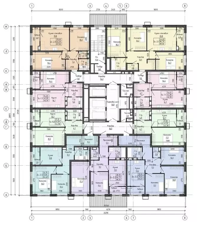 2-к кв. Ставропольский край, Ставрополь № 23 мкр,  (67.15 м) - Фото 1