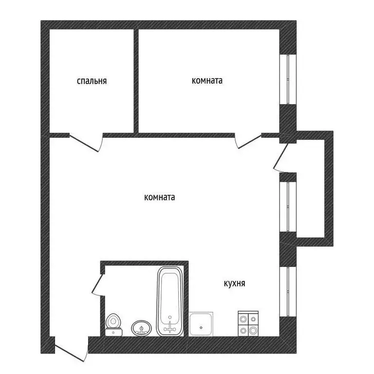 2-комнатная квартира: Кириши, Комсомольская улица, 14 (43.5 м) - Фото 1