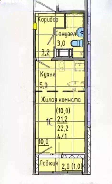 Квартира-студия, 21 м, 12/13 эт. - Фото 0