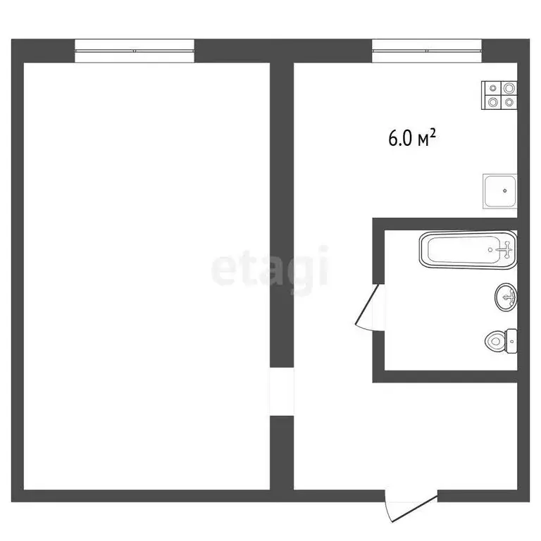 1-комнатная квартира: Белоозёрский, Молодёжная улица, 24 (30 м) - Фото 1