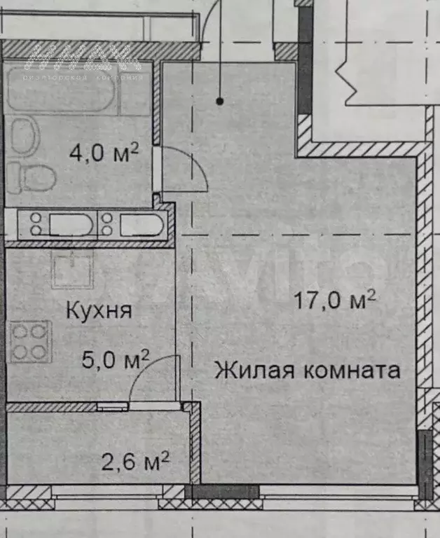 Квартира-студия, 28,8 м, 5/18 эт. - Фото 0