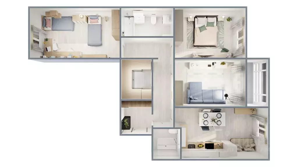 3-к кв. Новосибирская область, Новосибирск Самоцветы жилой комплекс ... - Фото 2