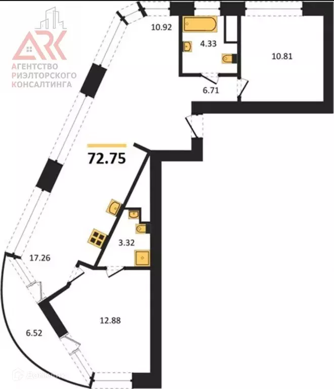 Продаётся 3-к квартира, 72.75 м - Фото 1