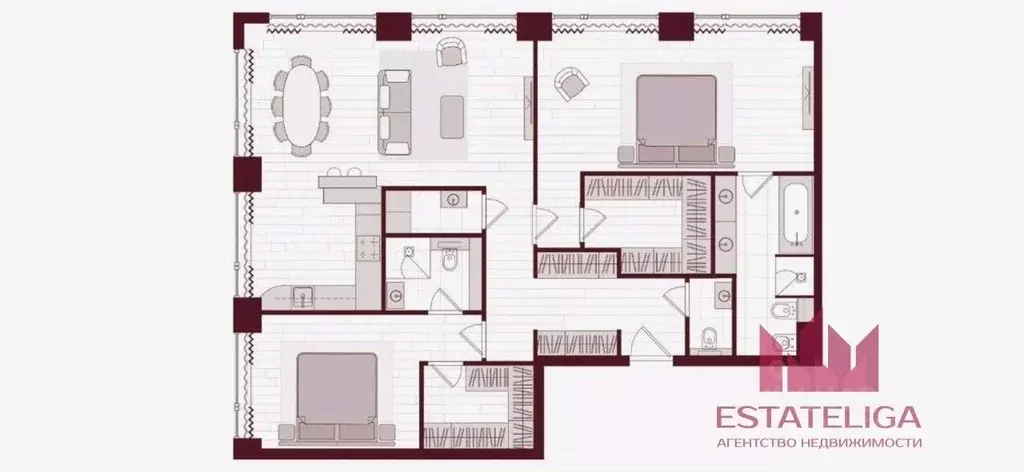 3-к кв. Москва Ленинградский просп., 37/6 (114.0 м) - Фото 2