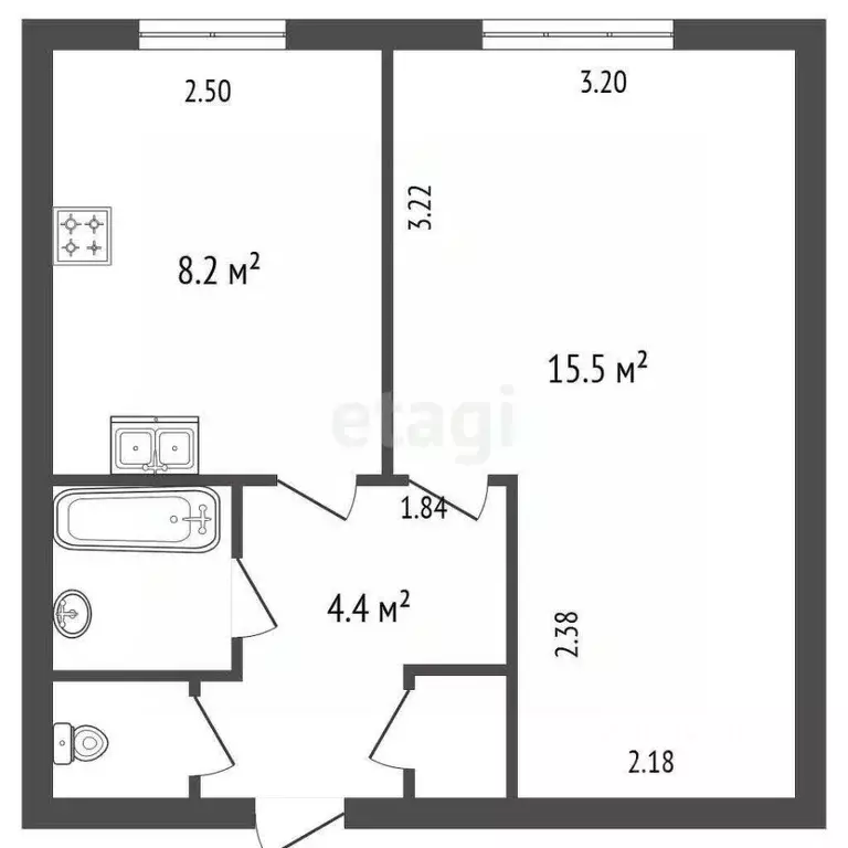 1-к кв. Санкт-Петербург Белградская ул., 16 (31.1 м) - Фото 1