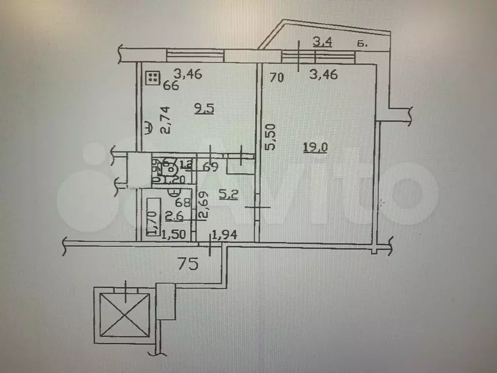 1-к. квартира, 37,5 м, 1/9 эт. - Фото 0