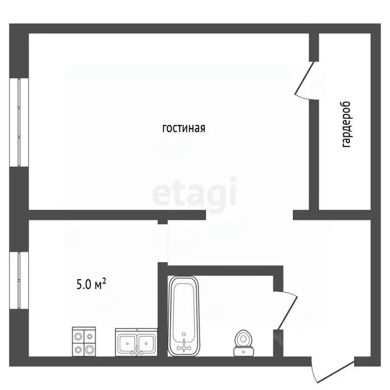 1-к кв. Алтайский край, Новоалтайск Барнаульская ул., 4 (30.7 м) - Фото 2