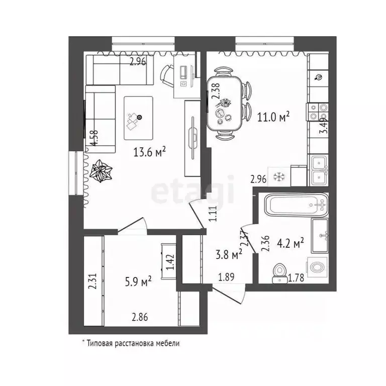 1-к кв. Тюменская область, Тюмень Новгородская ул., 22 (38.5 м) - Фото 2