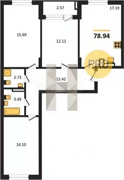2-к кв. Калининградская область, Калининград Батальная ул., 65Б (67.11 ... - Фото 0