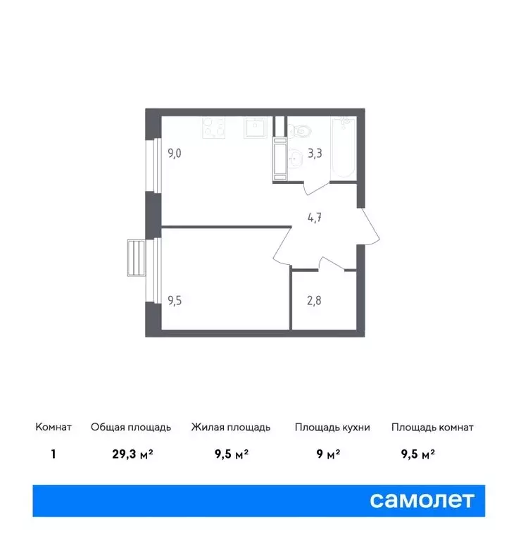 1-комнатная квартира: проспект Куприна, 30к1 (37.6 м) - Фото 0