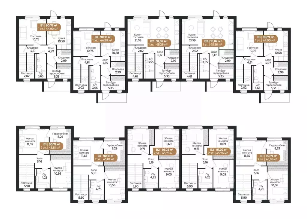 Таунхаус в Ленинградская область, Всеволожск ш. Южное (91 м) - Фото 1