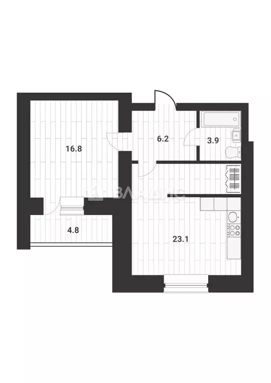 1-комнатная квартира: Благовещенск, Театральная улица, 113 (50.1 м) - Фото 1