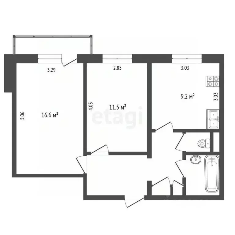 2-к кв. Вологодская область, Череповец ул. Наседкина, 12 (49.8 м) - Фото 1