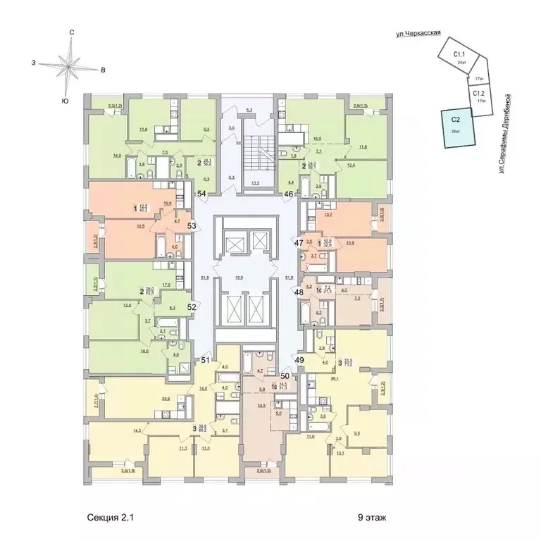 2-к кв. Свердловская область, Екатеринбург ул. Черкасская, 5к3 (60.4 ... - Фото 2