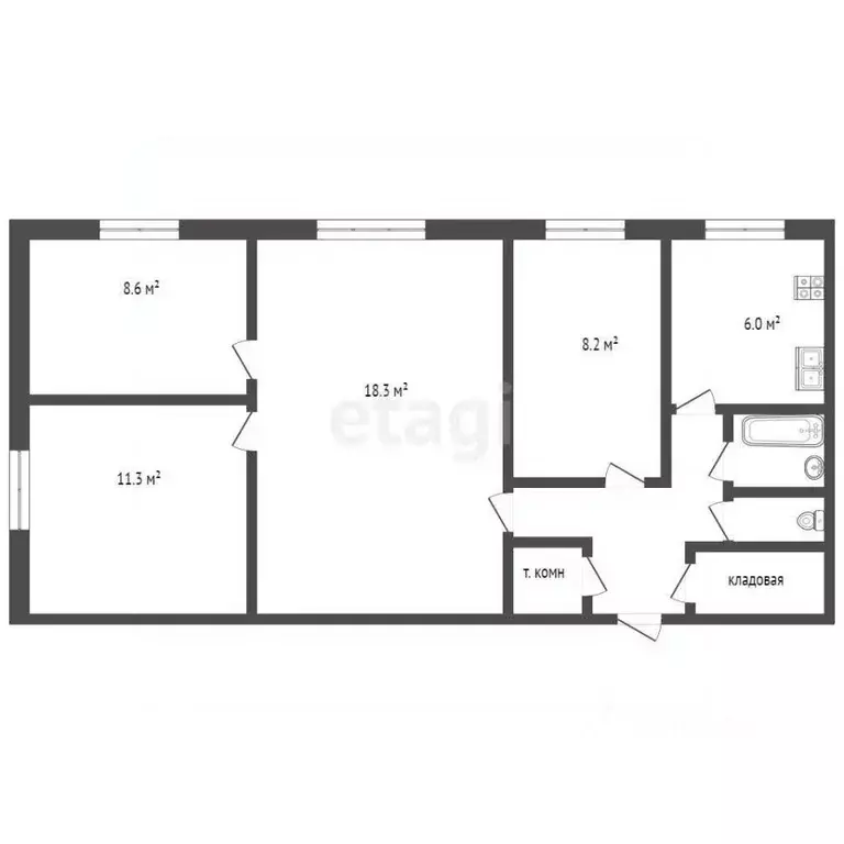 4-к кв. Вологодская область, Вологда Осановский проезд, 25 (61.8 м) - Фото 2