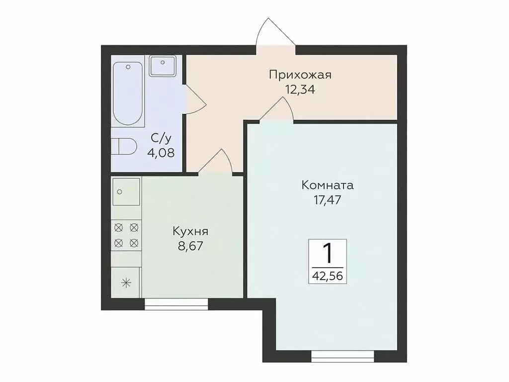 1-комнатная квартира: Самара, улица Победы, 14А (42.56 м) - Фото 0