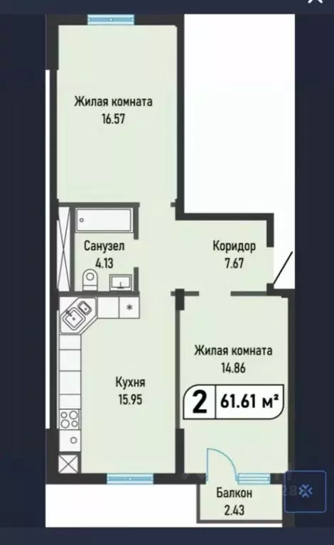 2-к кв. Ставропольский край, Железноводск городской округ, пос. ... - Фото 1